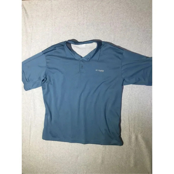 Mens Columbia Polo Size 2XL Tall Teal Blue Comfortable Basic Classic Casual - Picture 1 of 1